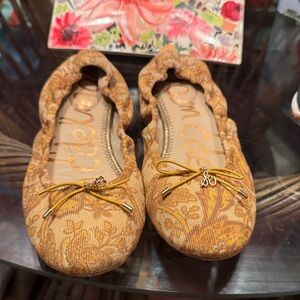 Sam Edelman Floral Brown Flats